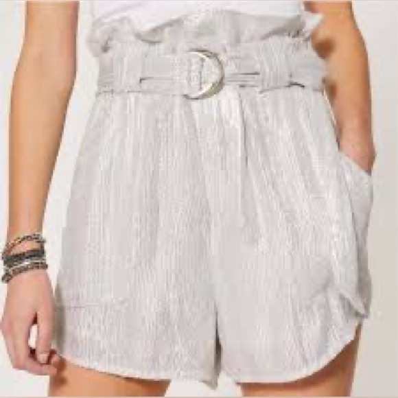 IRO Pants - IRO Women's Silver Sequin High-Waisted Shorts
